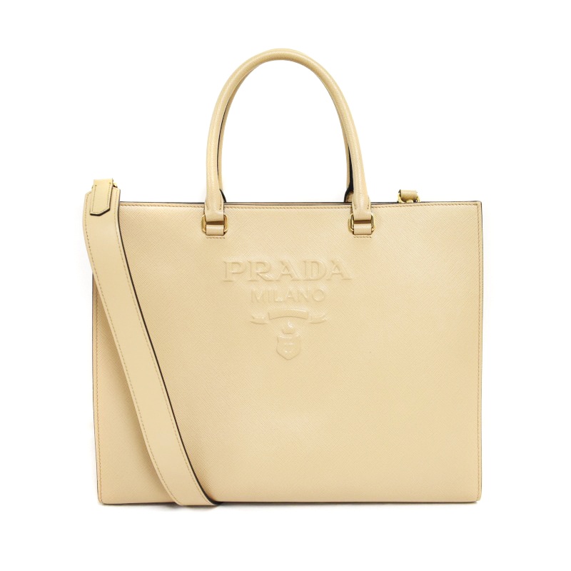 【中古】プラダ PRADA サフィアーノ ラージ 2WAY トートバッグ ショルダーバッグ ベージュ 1BA335 レディース プラダ PRADA サフィアーノ ラージ 2WAY トートバッグ ショルダー