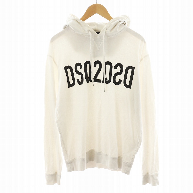 ディースクエアード DSQUARED2 パーカー プルオーバー ロゴ L 白