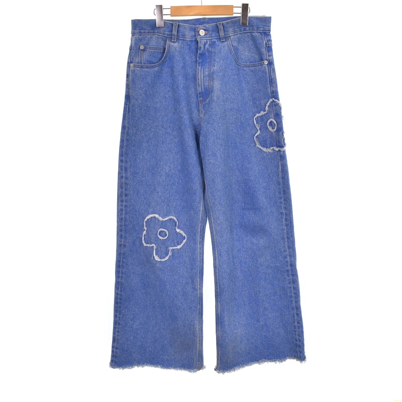 マルニ MARNI 25SS Patched Coated Organic Denim Trousers フラワー