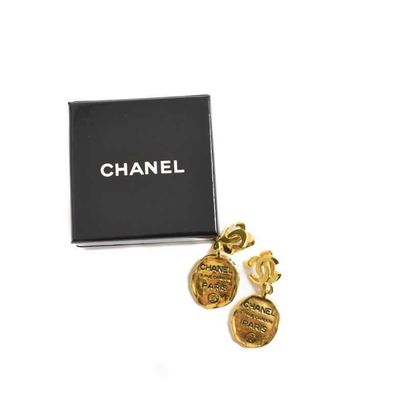 シャネル CHANEL カンボン スイング ココマーク ピアス 05C シャネル