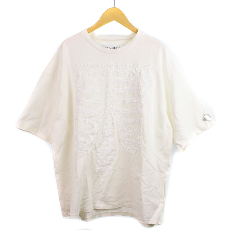 【中古】コンダクター el conductor 25SS Cord Embroidered T-Shirt 半袖 刺繍 2 白 ホワイト PD25SC03 メンズ コンダクター el conductor 25SS Cord Embroidered T-Shirt 半袖 刺繍