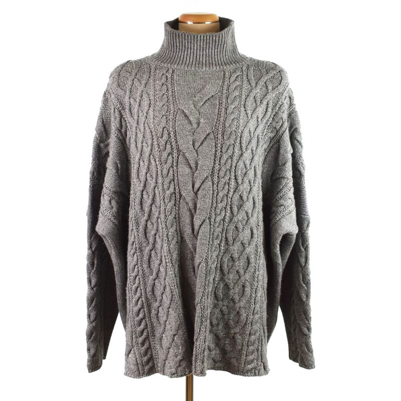 サルバム sulvam 22AW アーガイルオーバーサイズニット 長袖 M グレー