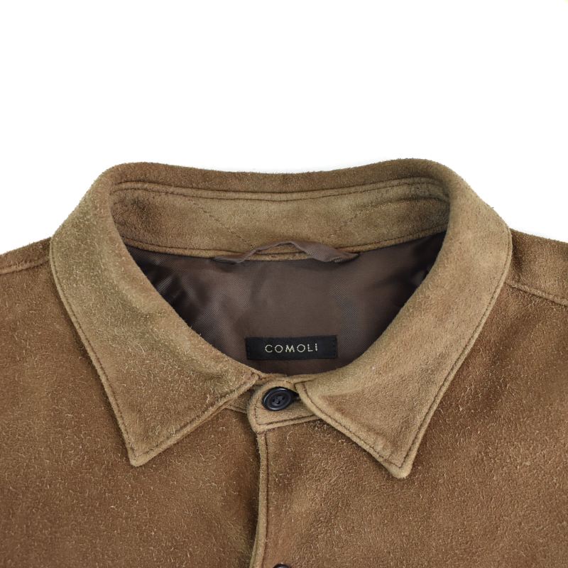 コモリ COMOLI 21AW スエードコモリシャツ 長袖 レザー 2 茶 ブラウン