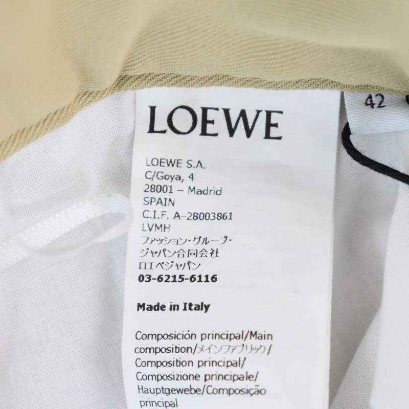 【未使用品】 LOEWE ロエベ ドレープ トラウザーズ スラックス 42 LOEWE 未使用品 ロエベ Draped trousers in cotton ドレープ