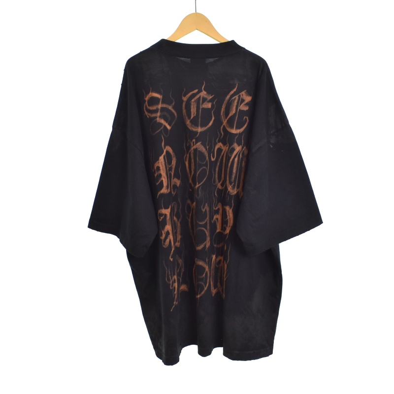 BALENCIAGA メタルロゴ ダメージ加工 オーバーサイズ Tシャツ 【公式