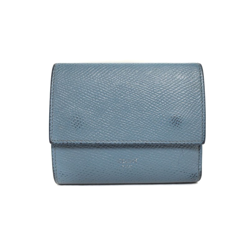セリーヌ CELINE スモールトリフォールドウォレット 二つ折り財布 青  