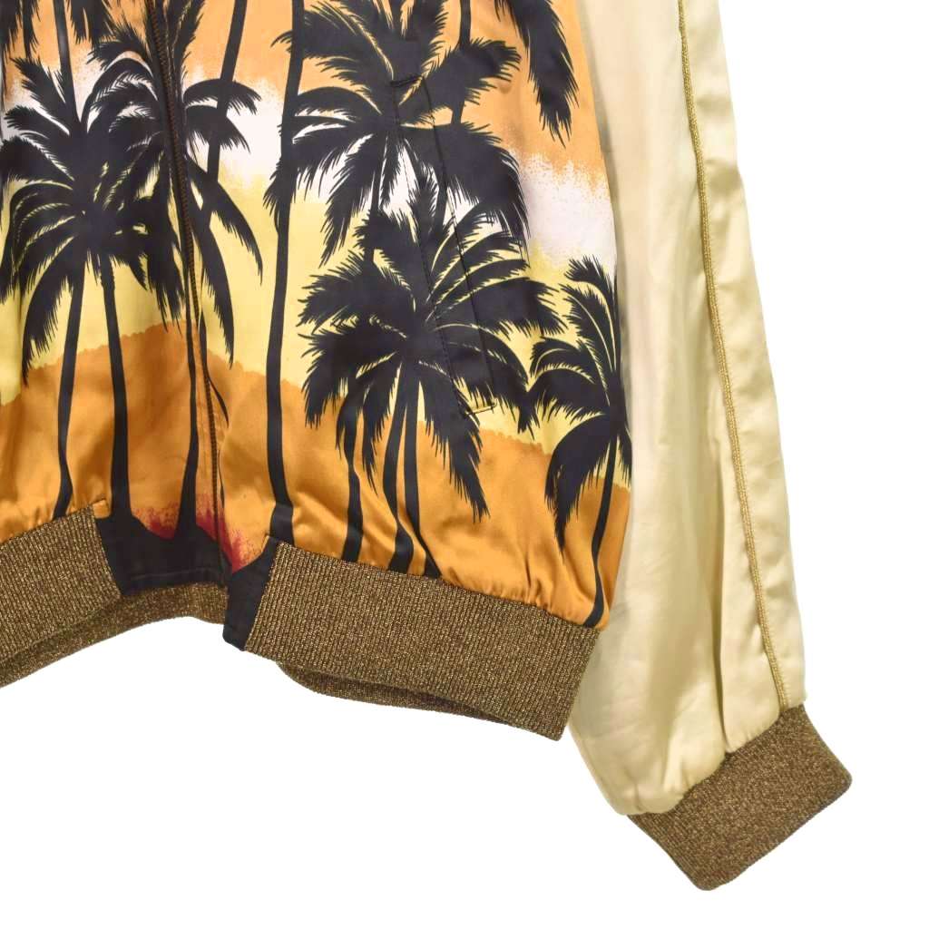 16SS SAINT LAURENTサンローラン パームツリー柄 スカジャン 46