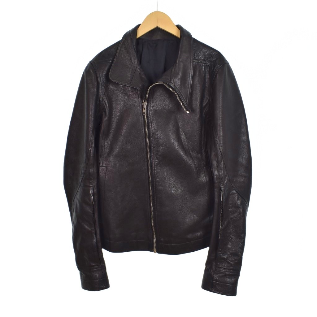 【未使用】☆美品リックオウエンス レザージャケット Rick Owens 中古・古着通販】RICK OWENS (リックオウエンス) ハイネック