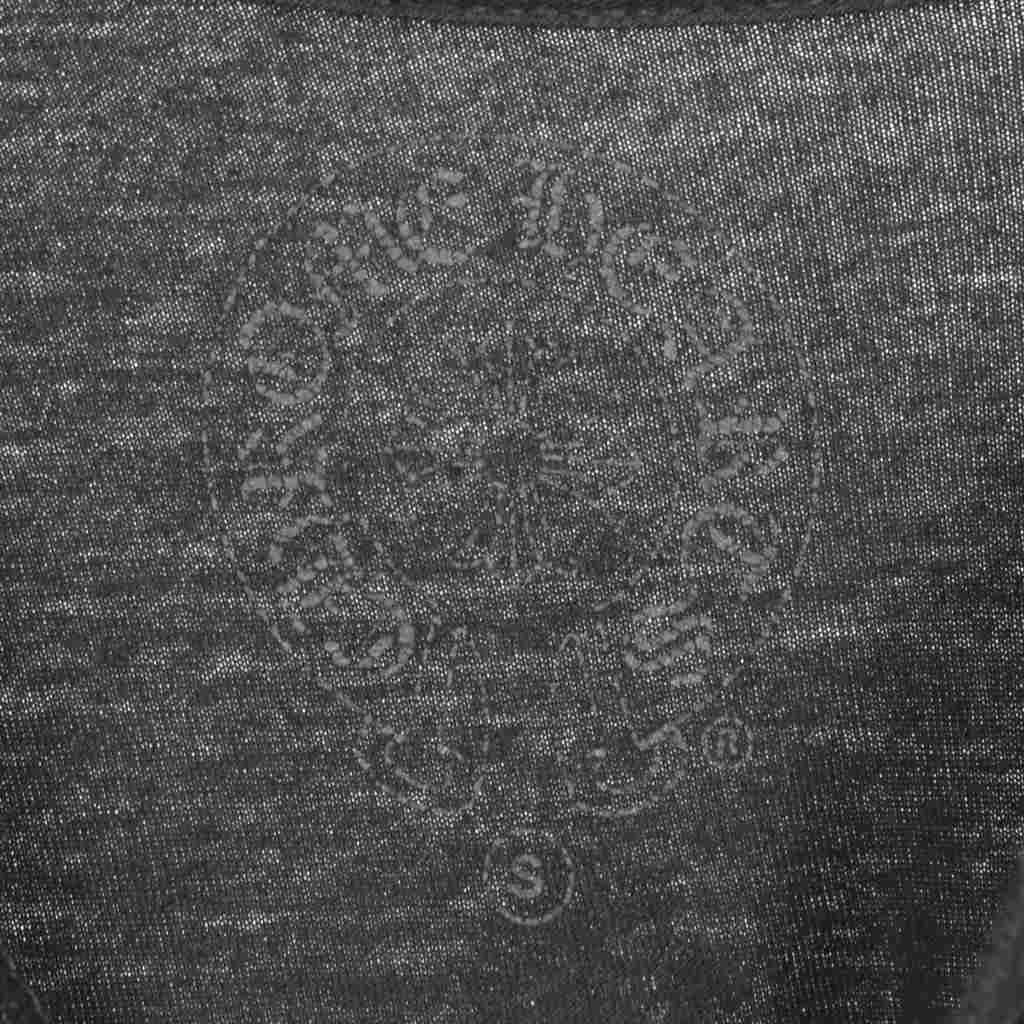 【中古】クロムハーツ CHROME HEARTS 5Pスター スクロールラベルプリント Tシャツ 半袖 S 黒 ブラック ☆AA★ クロムハーツ CHROME HEARTS 5Pスター スクロールラベルプリント T