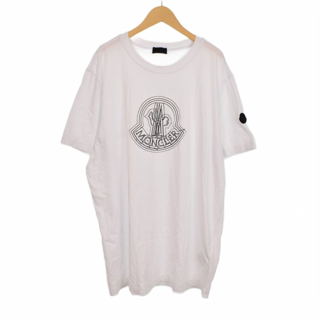 【中古】モンクレール MONCLER 24SS フェードアウトロゴ Tシャツ 半袖 プリント XXL 白 ホワイト J10918C00028 モンクレール MONCLER 24SS フェードアウトロゴ Tシャツ 半袖 プリント