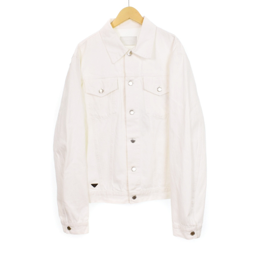 プラダ PRADA 23SS コットン デニムジャケット Gジャン トライアングル 
