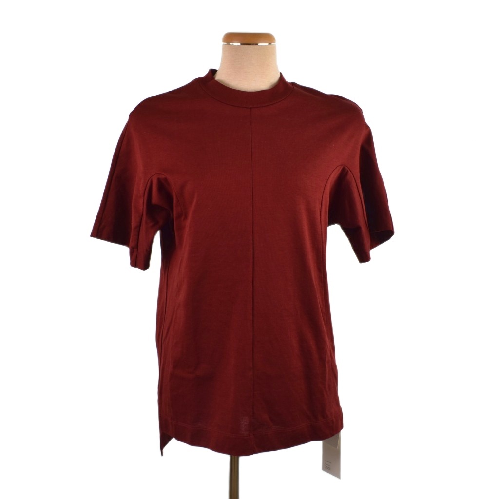 【中古】マメクロゴウチ  Mame Kurogouchi 22AW オーバーサイズ コットン Tシャツ 2 バーガンディー MM22PF-JS738 マメクロゴウチ Mame Kurogouchi 22AW オーバーサイズ コットン T