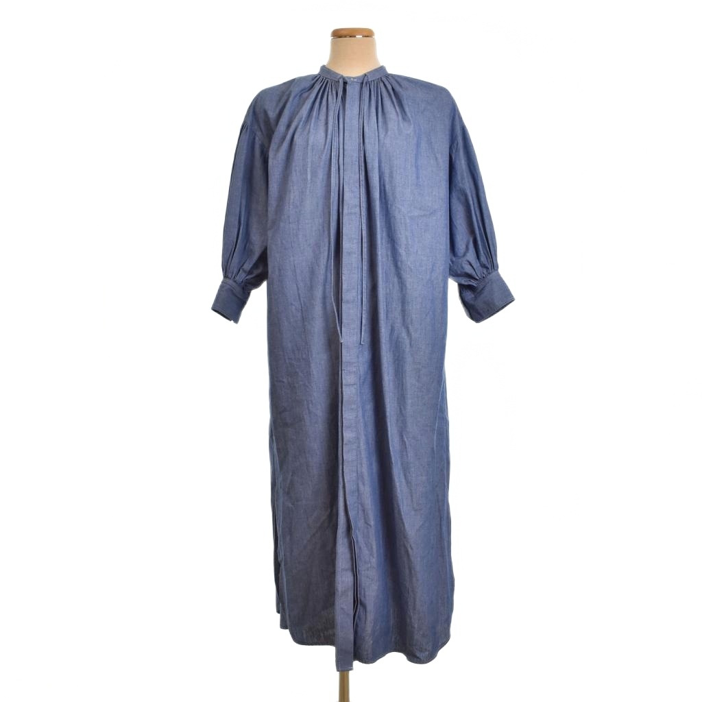 HYKE ハイク ワンピース シャンブレー ハイク HYKE 22SS CHAMBRAY GATHERED DRESS シャンブレー