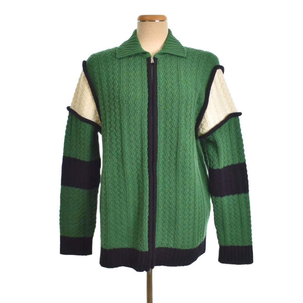 【中古】プランシー PLAN C LONG SLV CARDIGAN WITH ZIP カーディガン ジップアップ 緑 グリーン ☆AA★ プランシー PLAN C LONG SLV CARDIGAN WITH ZIP カーディガン ジップ