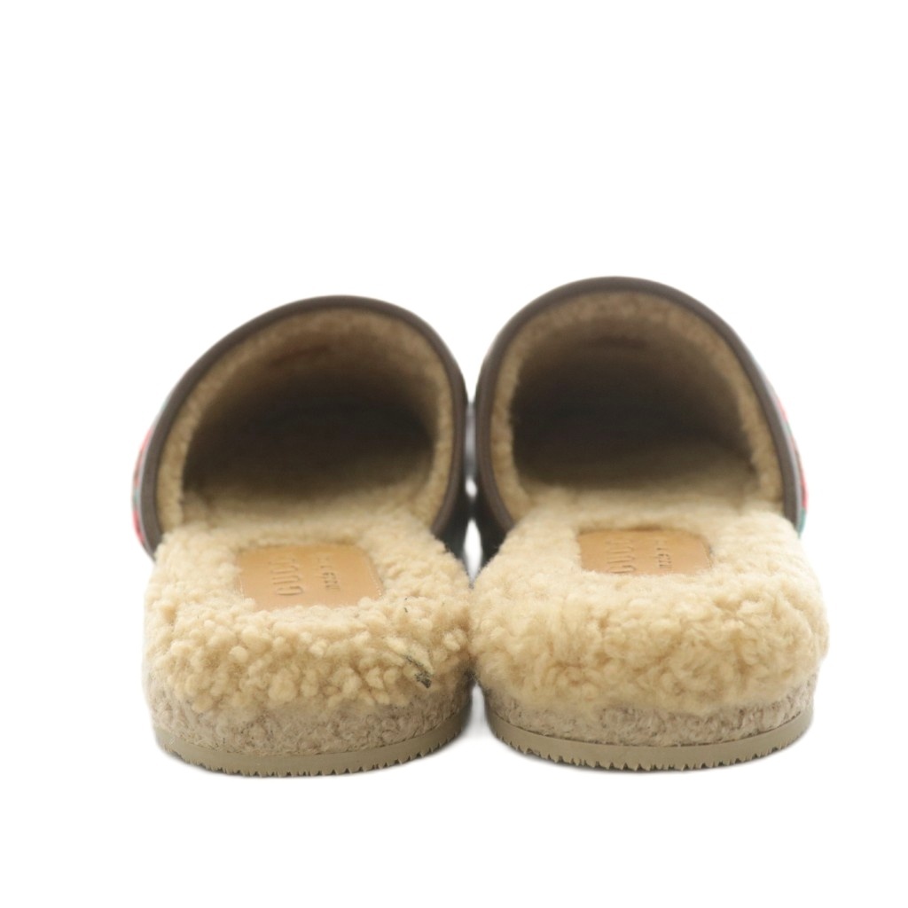 グッチ GUCCI サンダル スリッポン ハウンドトゥース ツイード ホース  