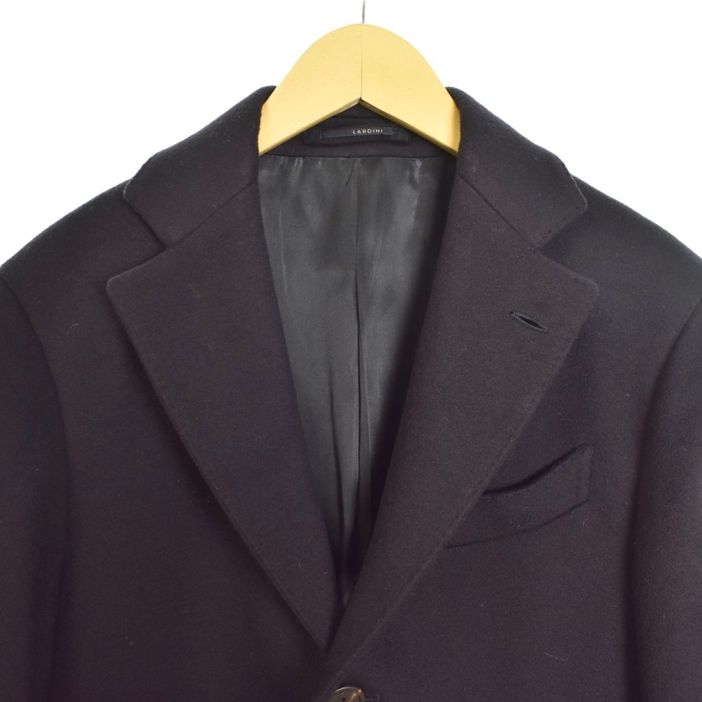 【美品】LARDINI チェスターコート/ウール/ネイビー/サイズ46 LARDINI 新ロゴ ネイビー ウール チェスターコート 46 ラルディーニ