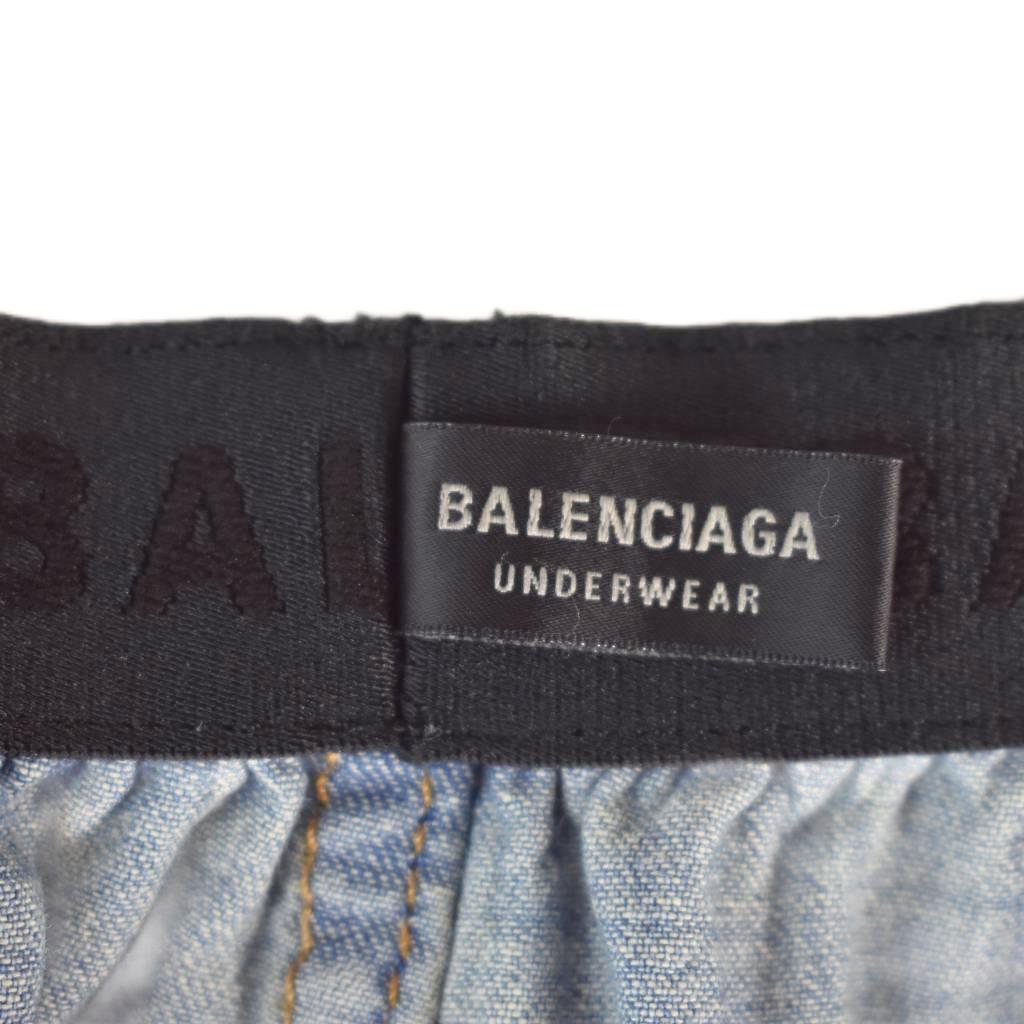バレンシアガ BALENCIAGA デニム ショートパンツ ショーツ S 水色