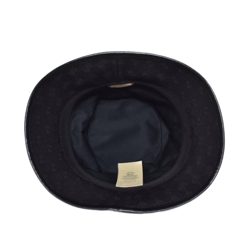 グッチ GUCCI GGキャンバス フェドラハット バケットハット 帽子 L 黒
