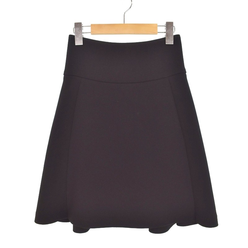 バレンシアガ　フレアースカート美品 バレンシアガ BALENCIAGA フレアスカート ひざ丈 ジップアップ 34 黒