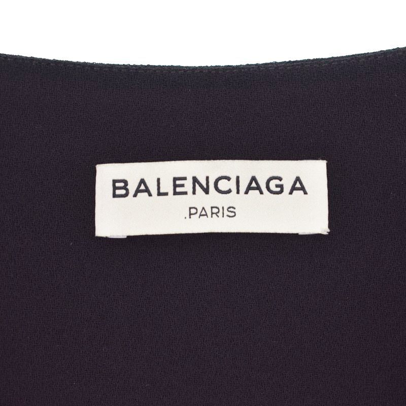 バレンシアガ BALENCIAGA フレアスカート ひざ丈 ジップアップ 34 黒