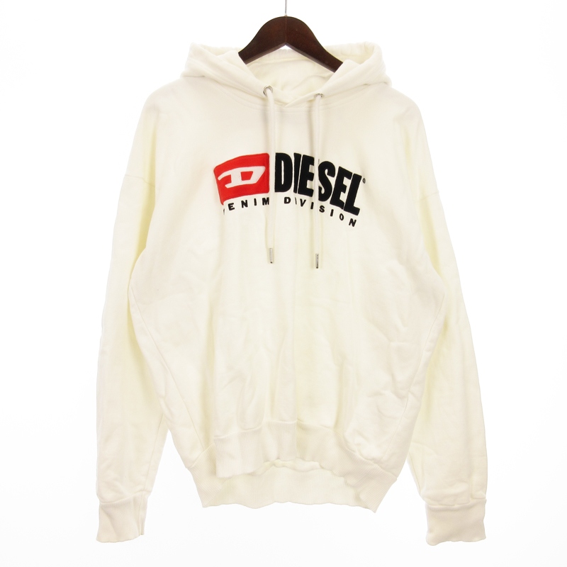 DIESEL ディーゼル パーカー スウェット デカロゴ 白 ホワイト