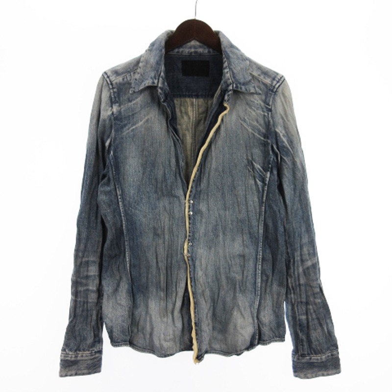 完売品 ジュンハシモト WRINKLE DENIM SHIRT デニムシャツ メンズ junhashimoto ジュンハシモト 1060000005 WRINKLE DENIM