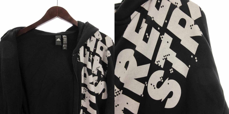 adidas　セットアップ　スウェット　ブラック　パーカー　ロゴプリント アディダス adidas セットアップ スウェット ジャケット WORDING