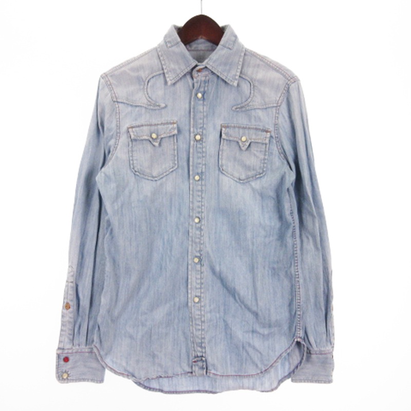 diesel ペイズリー柄 デニムシャツ タグ付き DIESEL ベロア メタル