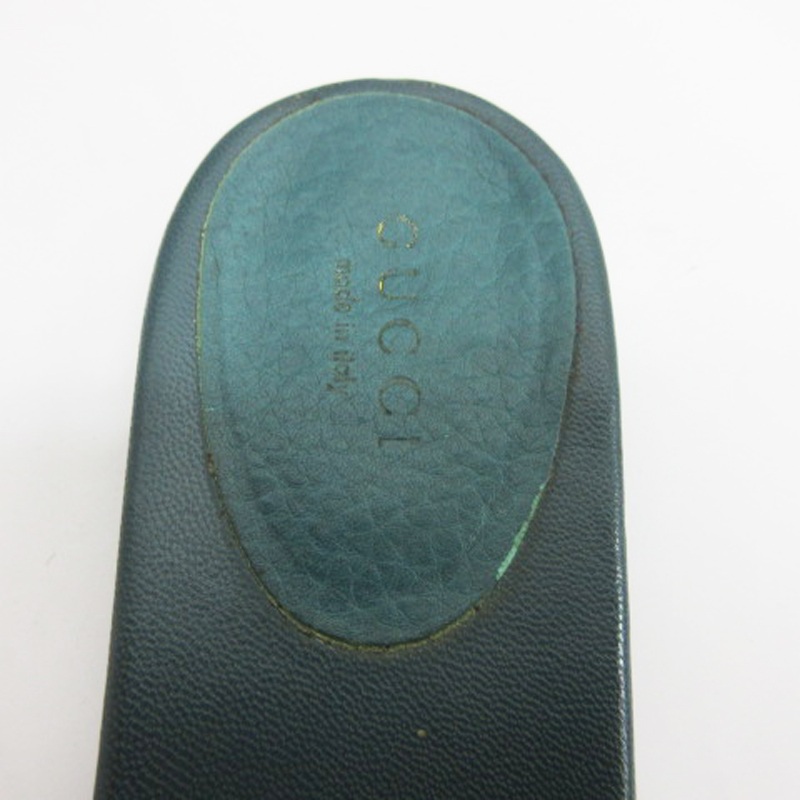 GUCCI グリーン レザー スライドサンダル GUCCI - GUCCI グッチ 19AW ロゴレザーストラップ メッシュ