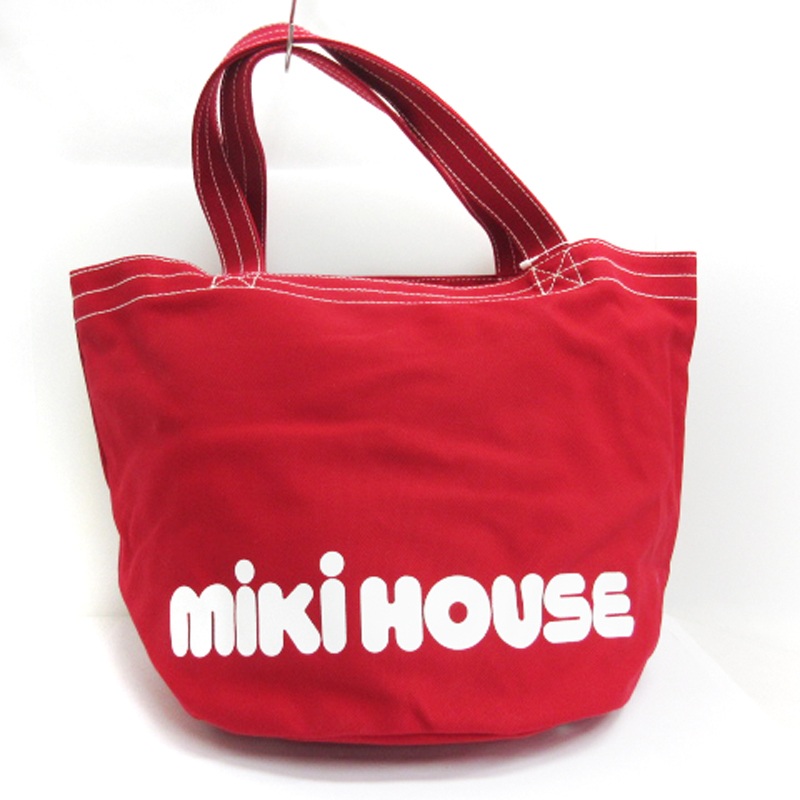 未使用品 ミキハウス mikihouse タグ付き 良品 バケツ型 ロゴ トート