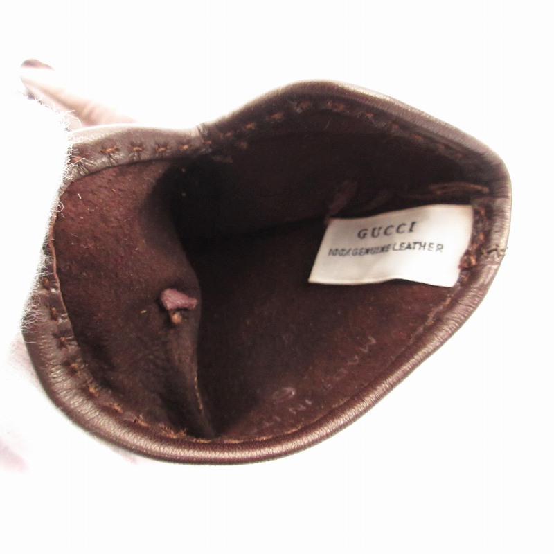 グッチ GUCCI 手袋 レザーグローブ 本革 イタリア製 ホースビット