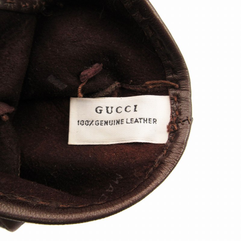 グッチ GUCCI 手袋 レザーグローブ 本革 イタリア製 ホースビット