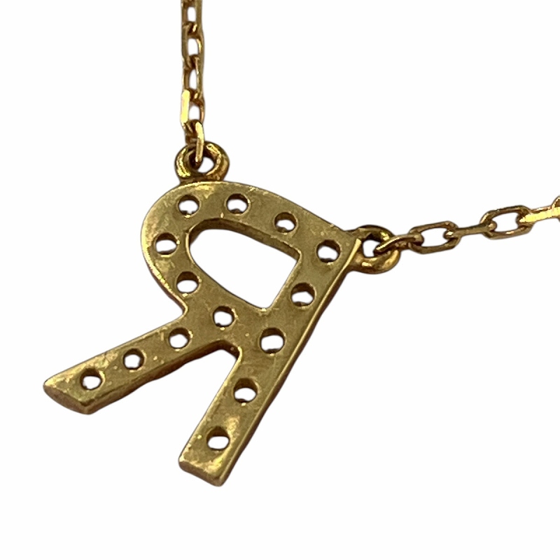 アーカー AHKAH K18 イニシャル ネックレス ペンダント ダイヤ