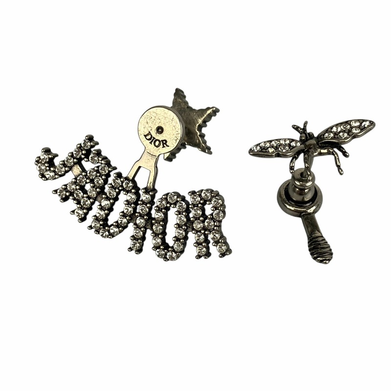 ディオール Dior JADIOR ピアス アシンメトリー ラインストーン スター 