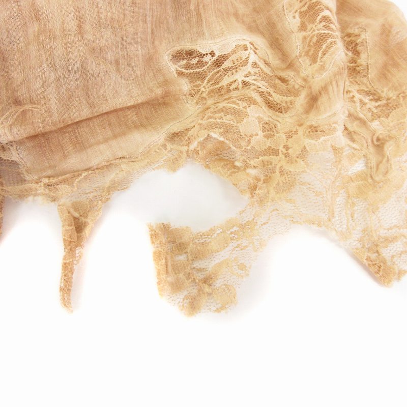 falierosarti ストール　レース　ベージュ　大判 ファリエロサルティ Faliero Sarti ストール 大判 レース 装飾 シルク