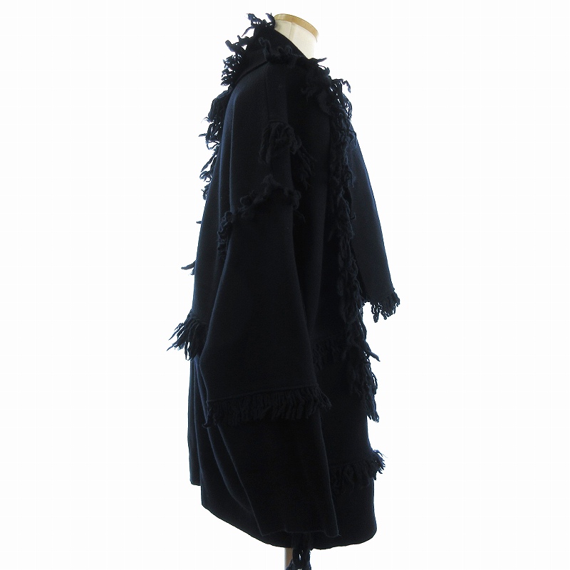ステラマッカートニー STELLA McCARTNEY ラップカーディガン ニット フリンジ ウール ダークネイビー S ■GY45 レディース ステラマッカートニー STELLA McCARTNEY ラップカーディガン