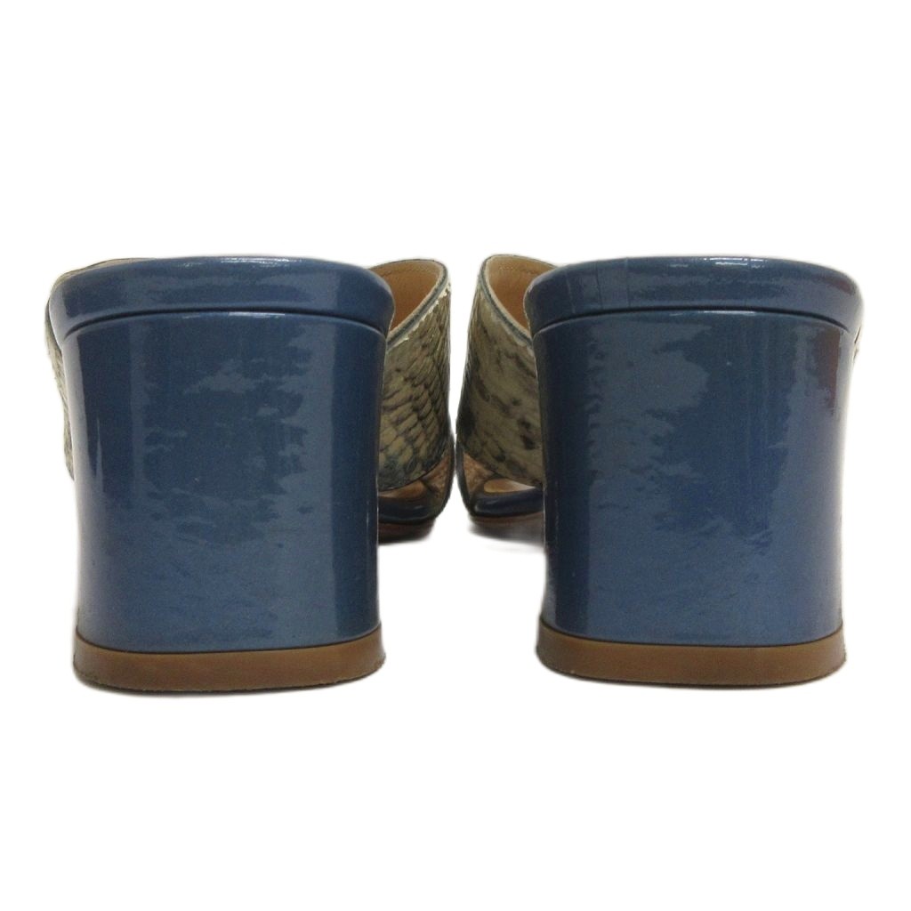 ペリーコ PELLICO パイソン柄 サンダル ミュール チャンキーヒール