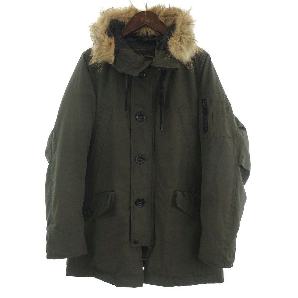 美品 ナノユニバース 西川ダウン XL モッズ ダウンコート ファー カーキ ナノユニバース nano universe 西川ダウン アークティックダウン