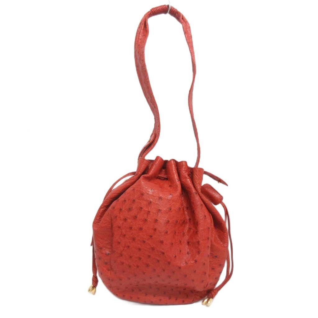 DESMO イタリア製　オーストリッチ　ショルダーバッグ ボレッリピ BORELLIP. ショルダーバッグ 肩掛け オーストリッチ レザー