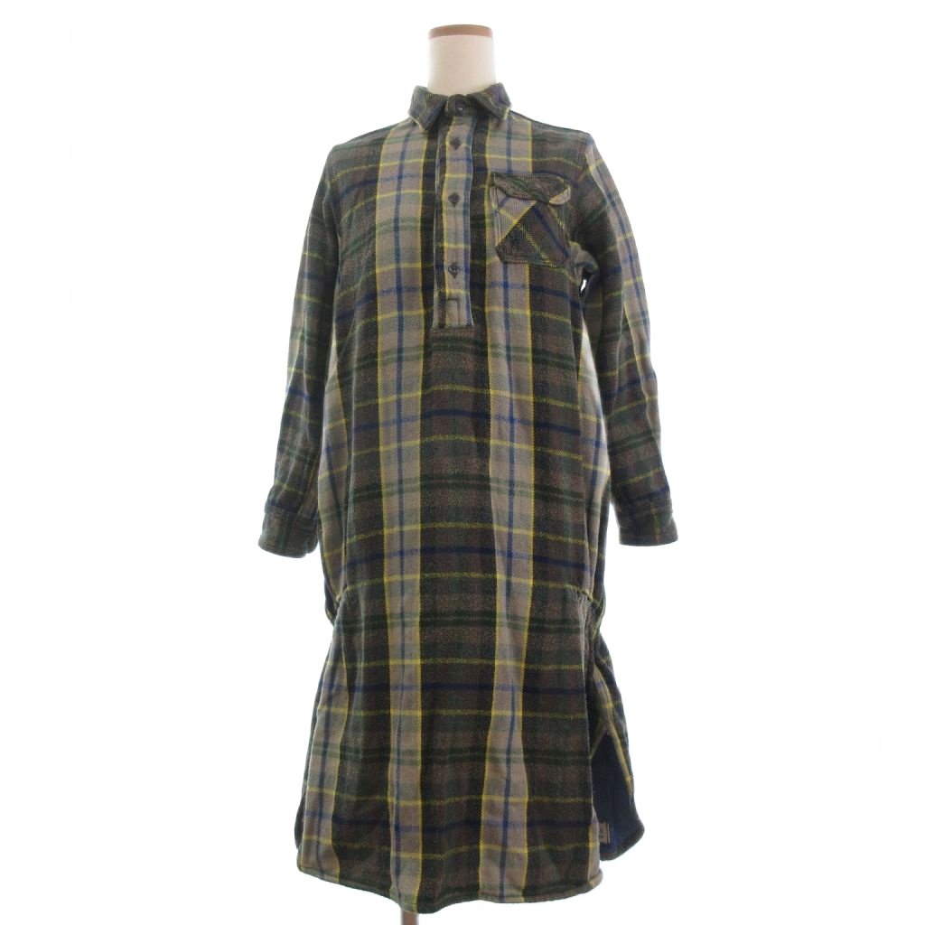 【中古】キャピタル kapital ワンピース シャツ 長袖 ひざ丈 チェック柄 プルオーバー 厚手 XS マルチカラー キャピタル kapital ワンピース シャツ 長袖 ひざ丈 チェック柄 プル