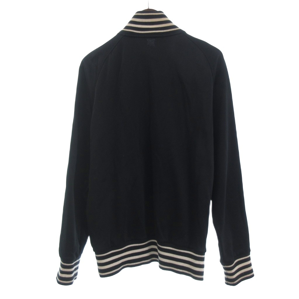 バーバリーブラックレーベル BURBERRY BLACK LABEL トラックジャケット ブルゾン ライン ジップアップ ロゴ刺繍 3 黒 ブラック メンズ