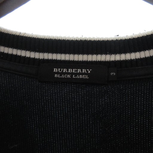 バーバリーブラックレーベル BURBERRY BLACK LABEL トラックジャケット ブルゾン ライン ジップアップ ロゴ刺繍 3 黒 ブラック メンズ