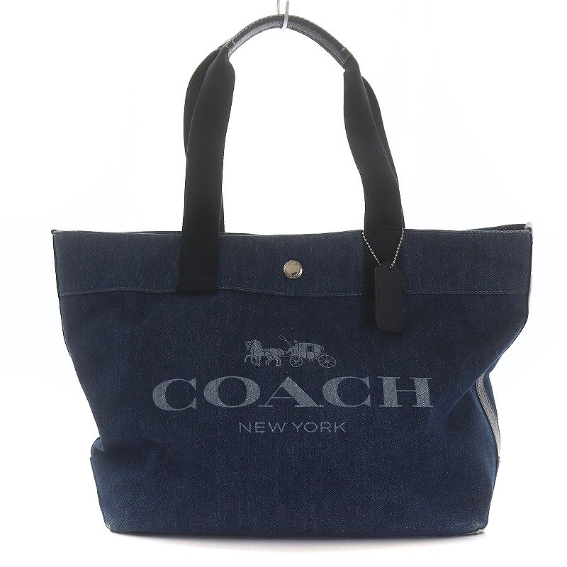 コーチ COACH ロゴホースアンドキャリッジデニム トートバッグ 