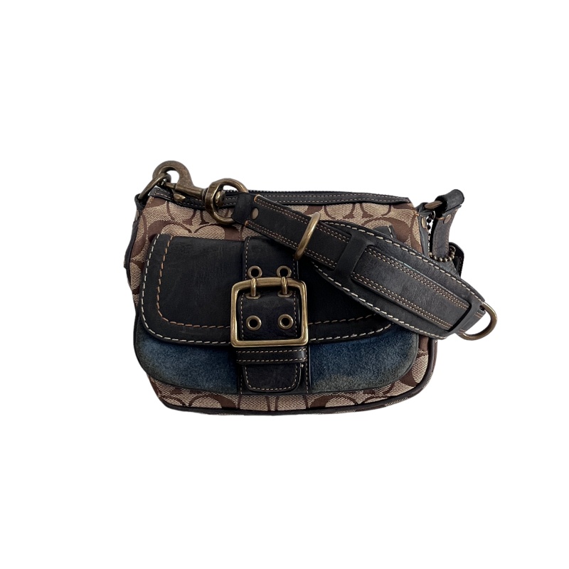 コーチ COACH シグネチャー レザー キャンバス ワンショルダーバッグ