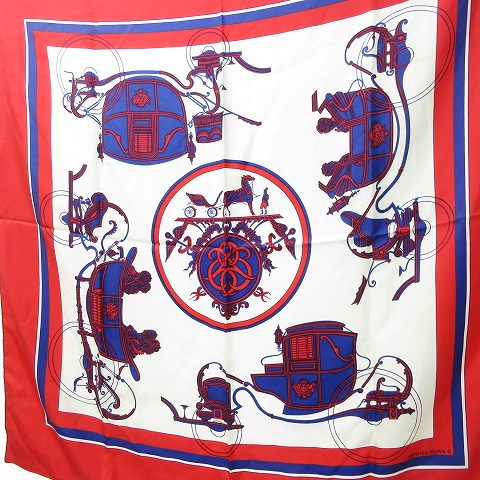 エルメス HERMES カレ90 Ex-Libris エクスリブリス スカーフ 馬車 総柄  