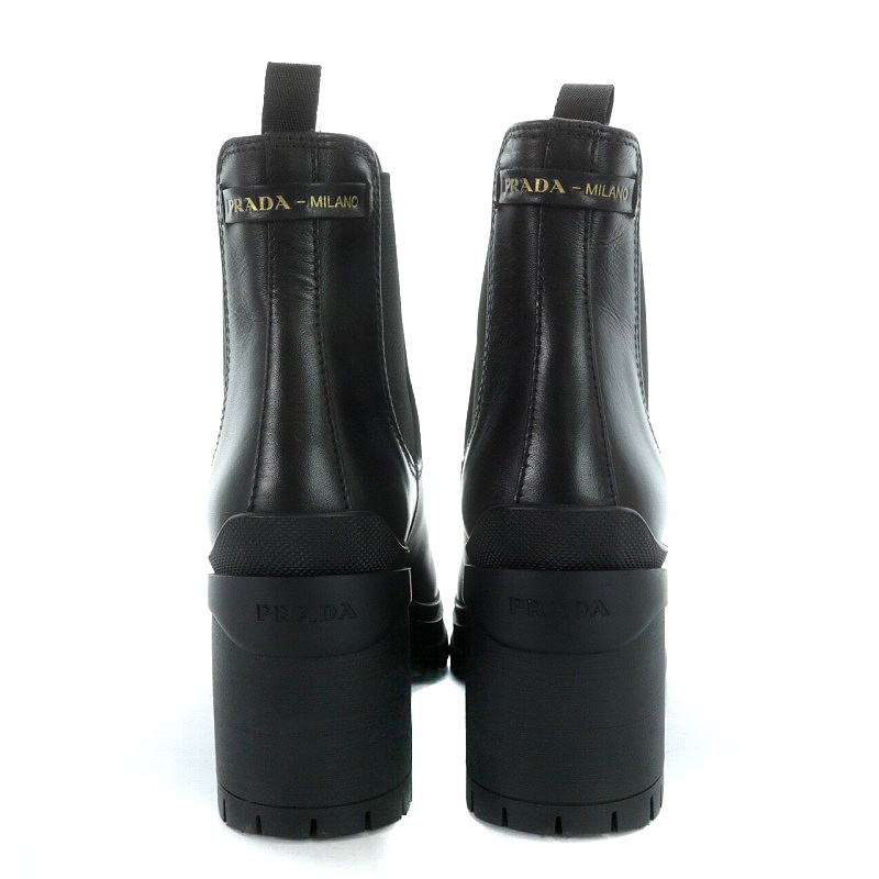 未使用品 プラダ PRADA サイドゴアブーツ ショートブーツ バックロゴ 