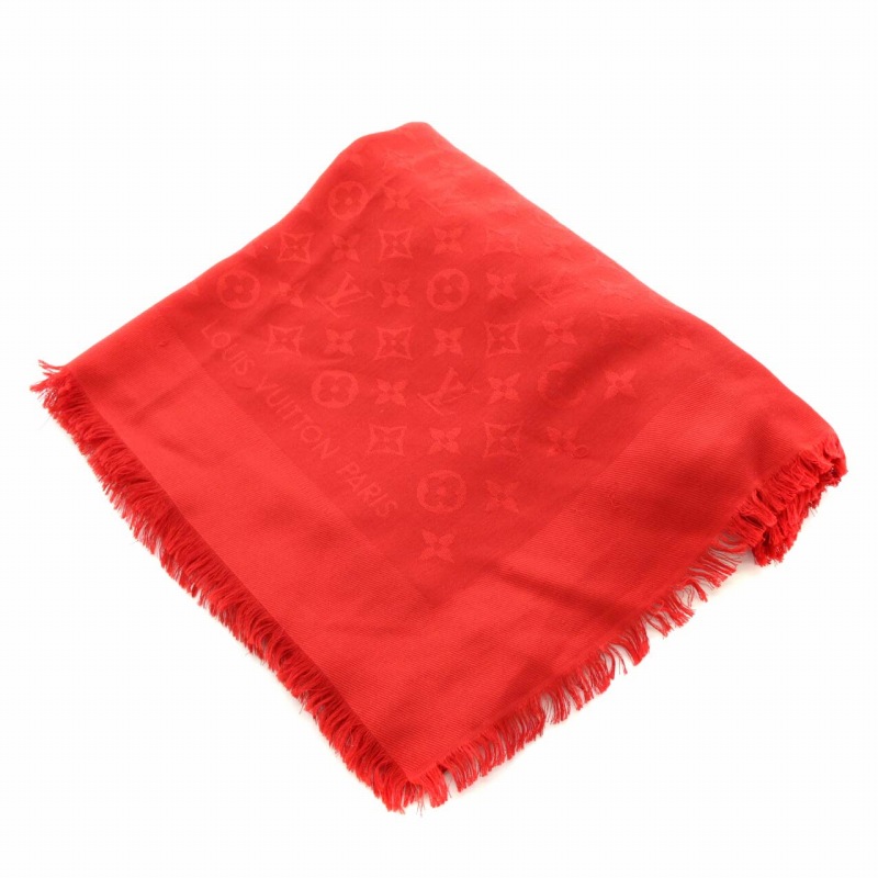 ルイヴィトン LOUIS VUITTON ショールモノグラム ルージュスカーフ