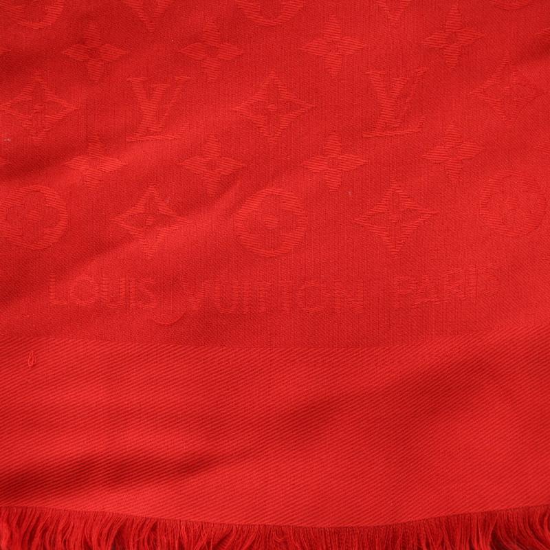 ルイヴィトン LOUIS VUITTON ショールモノグラム ルージュスカーフ