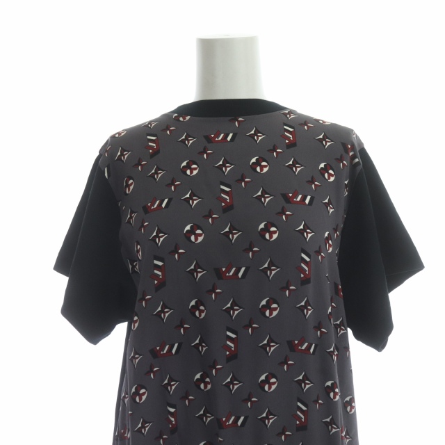 ルイヴィトン LOUIS VUITTON モノグラム 切替 ドローコード ワンピース 
