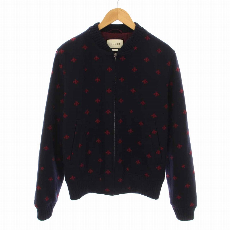 グッチ GUCCI WOOL BOMBER JACKET ウールボンバージャケット 中綿 ハチ 